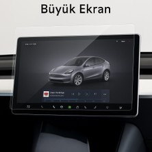 Tesla Model Y Juniper Için Multimedya ve Arka Yolcu Ekranı Uyumlu 9h Nano Ekran Koruyucu
