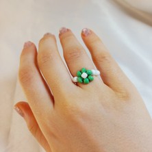 Crystal Atelier Miyuki Boncuk Papatya Yüzük-Papatya Yüzük-Miyuki Yüzük-Minimal Papatya Yüzük-Boncuk Yüzük-Bayan Papatya Yüzük-Çiçek Yüzük-Kadın Yüzük-Ip Yüzük