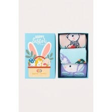 Kız Çocuk Tavşan Desenli 3'lü Kutulu Soket Çorap