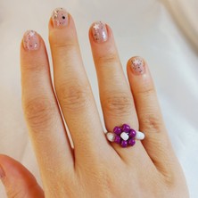 Crystal Atelier Miyuki Boncuk Papatya Yüzük-Papatya Yüzük-Miyuki Yüzük-Minimal Papatya Yüzük-Boncuk Yüzük-Bayan Papatya Yüzük-Çiçek Yüzük-Kadın Yüzük-Ip Yüzük