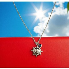 Kadın Nazar Boncuklu Güneş Çelik Kolye