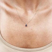 Fasek Gold Altın Kolye - 0,50CT Mistik Topaz Spor Stil 14 Ayar Altın Kolye-Doğal Taş Mistik Topaz Altın Kolye