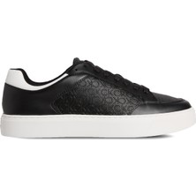 Calvin Klein Polyester + Poliüretan Siyah - Beyaz Erkek Günlük Ayakkabı Clean Cup Low Laceup Mono