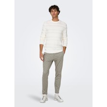 Only & Sons Normal Bel Dar Paça Açık Kahve Erkek Pantolon Onsmark Slım Check 020919 Pant Noos