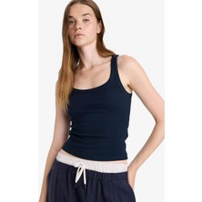 DeFacto Fitted U Yaka Kaşkorse Atlet Slim Fit Örme Kumaş ile Lacivert Renk Seçeneği