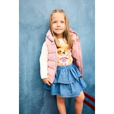 DeFacto Bisiklet Yaka Ayı Baskılı Uzun Kollu Tişört Kız Bebek F3760A525AU