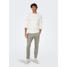 Only & Sons Normal Bel Dar Paça Dar Koyu Kahve Erkek Pantolon Onsmark Slım Check 020919 Pant Noos