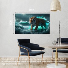 Kaplan Fırtınalı Bir Okyanusta 05 Çerçevesiz 50X30 cm Pvc Tablo