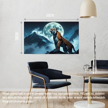 Sinirli Kaplan Sisli Dağda Uhrevi Atmosfer Bilimkurgu Illüstrasyonu 03 Çerçevesiz 50X30 cm Pvc Tablo