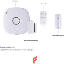 Fonri Akıllı Pratik Alarm Seti, Akıllı Alarm, Akıllı Kapı Pencere Sensörü, Akıllı Hareket Sensörü, Kumanda