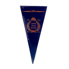 Mila Kurabiyka Mevlüt Külah Lokumluk Şekerlik Kutusu Gold Yaldızlı Lacivert Sünnet Bebek Söz (6*15CM)25AD