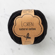 Loren Natural Cotton Siyah El Örgü İpi - R004 - 33908