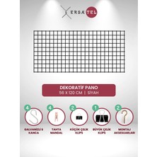 Ersa Tel Tel Pano Metal Duvar Panosu Ersapano Classic 56 x 120 cm Siyah