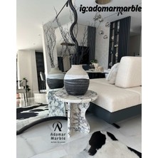 Adomar Marble Doki Sehpa, Menekşe Mermer Yan Sehpa, Zigon Sehpa, Özel Ölçü, %100 Mermer Sehpa