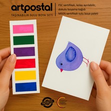 3´lü "Taşınabilir Sulu Boya Seti" - 3 Kâğıt + 1 Fırça