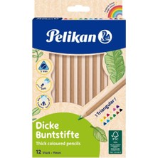 Pelikan Jumbo Ahşap Gövdeli Kuru Boya Kalemi 12'li