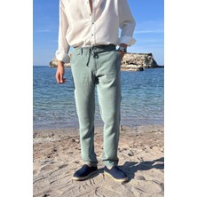 Erkek, Yandan lastikli, Dökümlü, Liyosel, Regular fit, Old Money Culture Pantolon 304