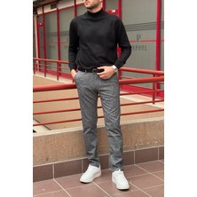 Erkek, Gri, Slim fit, pamuklu dokuma pantolon