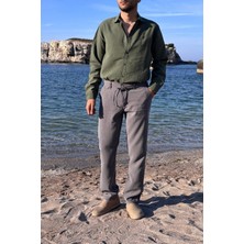 Erkek, Yandan lastikli, Dökümlü, Liyosel, Regular fit, Old Money Culture Pantolon 304