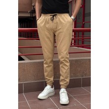 Erkek, Bel Ve Paça Lastikli, Esnek Kumaş, Jogger Pantolon