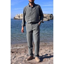 Erkek, Yandan lastikli, Dökümlü, Liyosel, Regular fit, Old Money Culture Pantolon 304