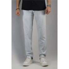 Erkek, Bel Bağcıklı, Standart-fit, Pamuklu, Keten Dokuma Pantolon