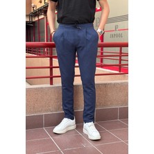 Yeni Sezon Erkek Siyah Pens Detaylı Bağcıklı Pantolon