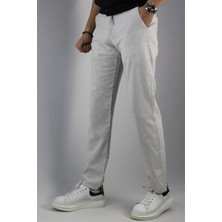 Erkek, Bel Bağcıklı, Standart-fit, Pamuklu, Keten Dokuma Pantolon