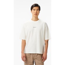 Converse Star Chevron Baskılı Oversize Fit  Erkek Krem T-Shirt