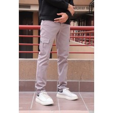 Erkek Antrasit Kargo Cep Gabardin Pantalon 21ınp207