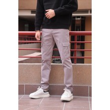 Erkek Antrasit Kargo Cep Gabardin Pantalon 21ınp207