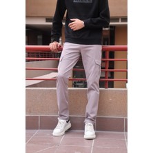Erkek Antrasit Kargo Cep Gabardin Pantalon 21ınp207