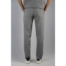 Erkek, Bel Bağcıklı, Standart-fit, Pamuklu, Keten Dokuma Pantolon