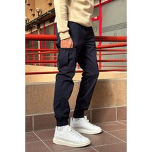 Erkek, Bel Ve Paça Lastikli, Kargo Cep, Gabardin Pantolon