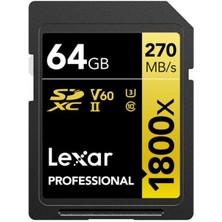Lexar 64GB Gold Series 1800X Uhs-Iı Sdxc Hafıza Kartı 270MBS