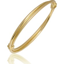 14 Ayar Altın Ikili Lazerli Kelepçe Bilezik