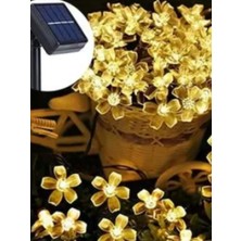 7 Metre 50 Çiçek Ledli Dış Mekana Uygun Güneş Enerjili LED Işık (Sarı)