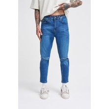 Erkek Boyfriend Mavi Kot Pantolon