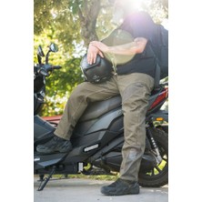 Tech90 Yazlık Fileli Olive Cordura Motosiklet Pantolonu