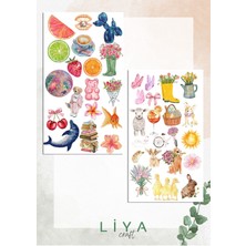 Liyacraft 5'li Sevimli Bahar Sticker Set Planner Ajanda Bullet Journal Için Uygun Set