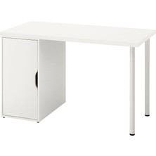 IKEA Alex Çalışma Masası Sabit Beyaz 120 x 60 cm Ayarlanabilir Raf Hafif Taşınabilir