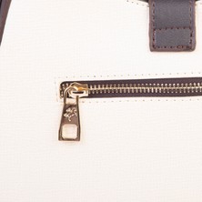 Nas Bag Kadın Oval Omuz ve Çapraz Çanta Krem Kahve Liza