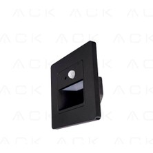 ACK 1W BEYAZ SENSÖRLÜ MERDİVEN KORİDOR ARMATÜRÜ (SİYAH KASA)