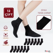 Kral Socks 12 Çift Unisex Spor Tenis Kolej Çorabı – Pamuklu Nefes Alabilen Rahat Çorap Seti