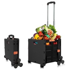 Balatlı Çok Fonksiyonlu Merdiven Çıkabilen Portatif Taşıma Arabası Siyah BY06-B