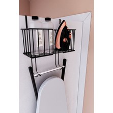 Kapı Arkası Ütü ve Masası Askısı, Düzenleyici Raf, Siyah