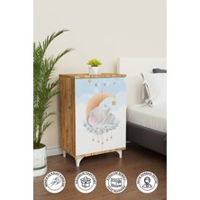 Minik Rüyacı 2 Raflı Çocuk Odası Dolabı Çok Amaçlı Baskılı Oyuncak Dolabı