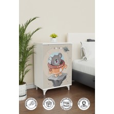 Little Astronaut 2 Raflı Çocuk Odası Dolabı Çok Amaçlı Baskılı Oyuncak Dolabı