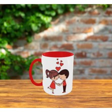 Alpşan Ticaret 14 Şubat Hediyesi Sevgiliye Hediye Kupa Bardak Kırmızı Kupa Bardak Sevgililer Günü Hediye Kupa