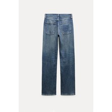 Zara Women Orta Bel Straight Fit Düz Kesim Jean Pantolon ABZRA0056
